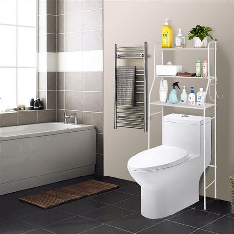 🔥 3-Tier Toilet Bathroom Rack, White 🔥