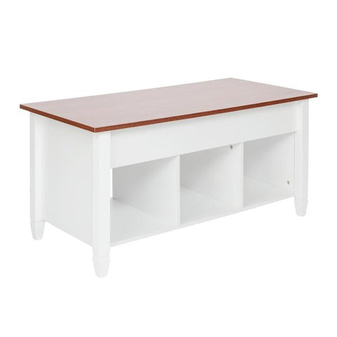 Lift Top Coffee Table Modern Furniture Hidden Compartment and Lift Tabletop Brown White