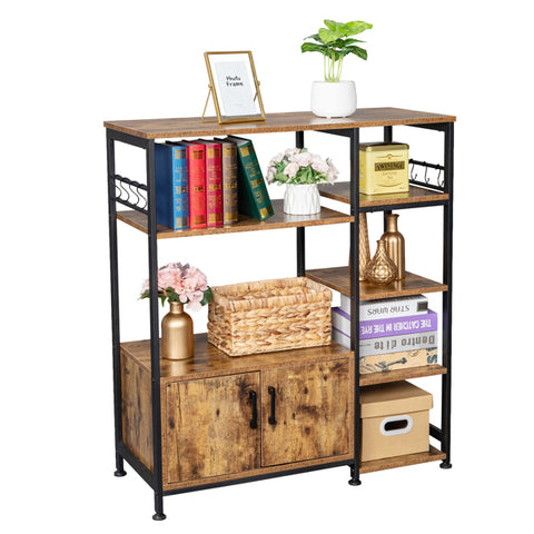 Kitchen Bakers Rack & Microwave Stand with Wine Storage