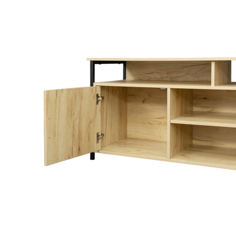 TV Stand, Modern Wood Universal Media Console, Oak Color
