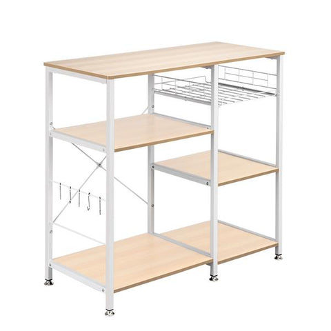 3-Tier Kitchen Shelf, Stand Storage Organizer White Oak