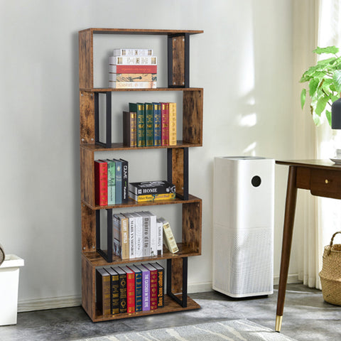 5-Tier Display Shelf Cabinet Storage Bookshelf Bookcase Ladder Stand