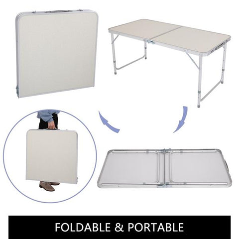 Portable Folding Table (47.24 x 23.62 x 21.65-27.56)