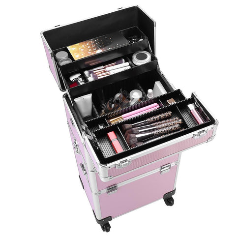 🔥 Cosmetic Makeup Case Trolley Pink 🔥