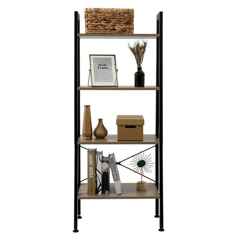 Industrial Ladder Shelf Bookshelf Storage Rack, Gray