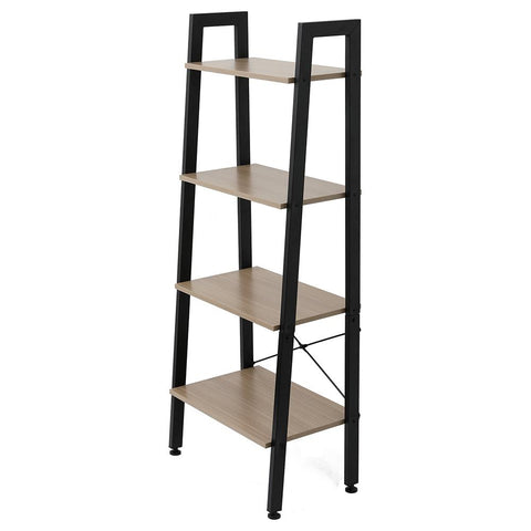 Industrial Ladder Bookshelf, Storage Rack Shelf