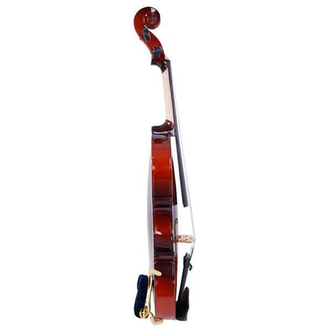 Glarry GV100 1/4 Acoustic Violin Case Bow Rosin Strings Tuner Shoulder Rest Natural