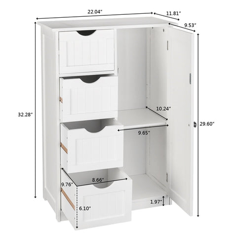Bathroom Storage Cabinet with 4 Drawers