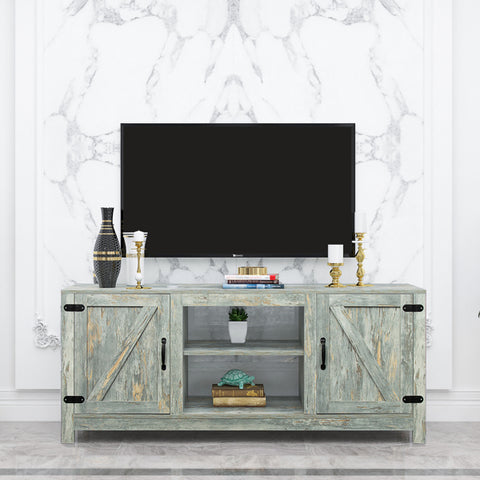 TV Cabinet, Mid-Century Modern Wooden Adjustable Storage - Grey Color