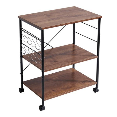 Kitchen Trolley & Serving Cart with Hooks