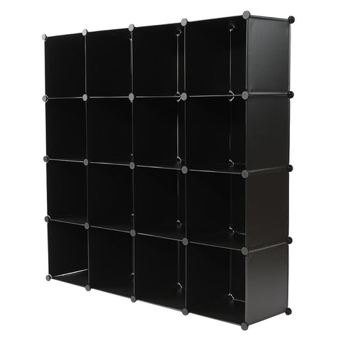 16-Cube Book Shelf Closet Organizer - Black