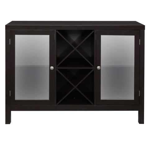 Transparent Double Door with X-shaped Wine Rack Sideboard Entrance Cabinet