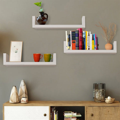 Set of 3 Floating Display Shelves Ledge Bookshelf