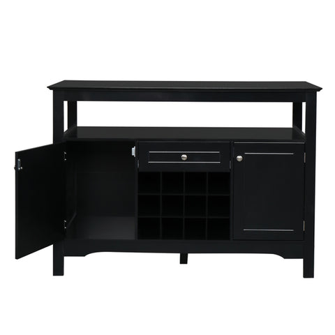 FCH Two Doors One Drawer With Wine Rack Sideboard Entrance Cabinet Black