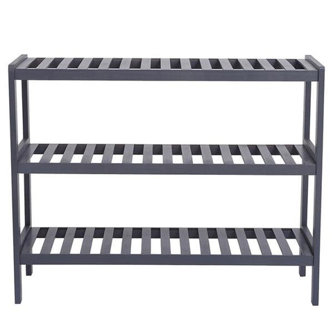 100% Bamboo Shoe Rack Storage Bench, 3-Layer Multi-Functional Cell Shelf, 70 * 25 * 55 - Gray