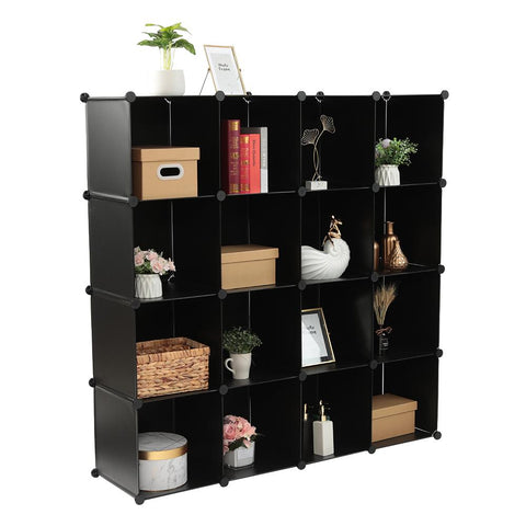 16-Cube Book Shelf Closet Organizer - Black