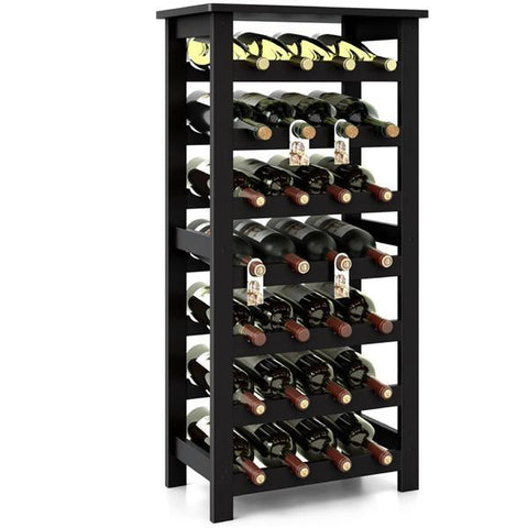 Wooden Wine Rack 7 Tier Free Standing Wine Storage Rack