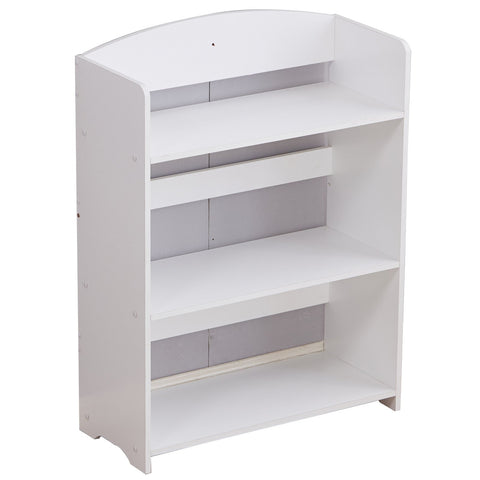 Bookcase Display Rack Bookcase, with Wooden 4 Tier Storage Unit White