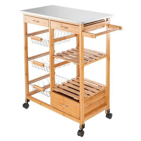 Kitchen Cart with Stainless Steel Table Top