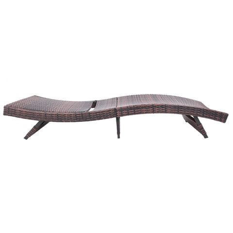 S Style Patio Chaise Lounge Embossing Vines Chaise Lounge Chair Brown